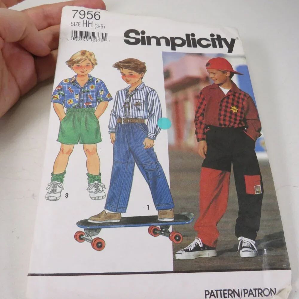 Simplicity 7956 Clothing Pattern size 3-6 Boy UNCUT shirt, shorts, pants